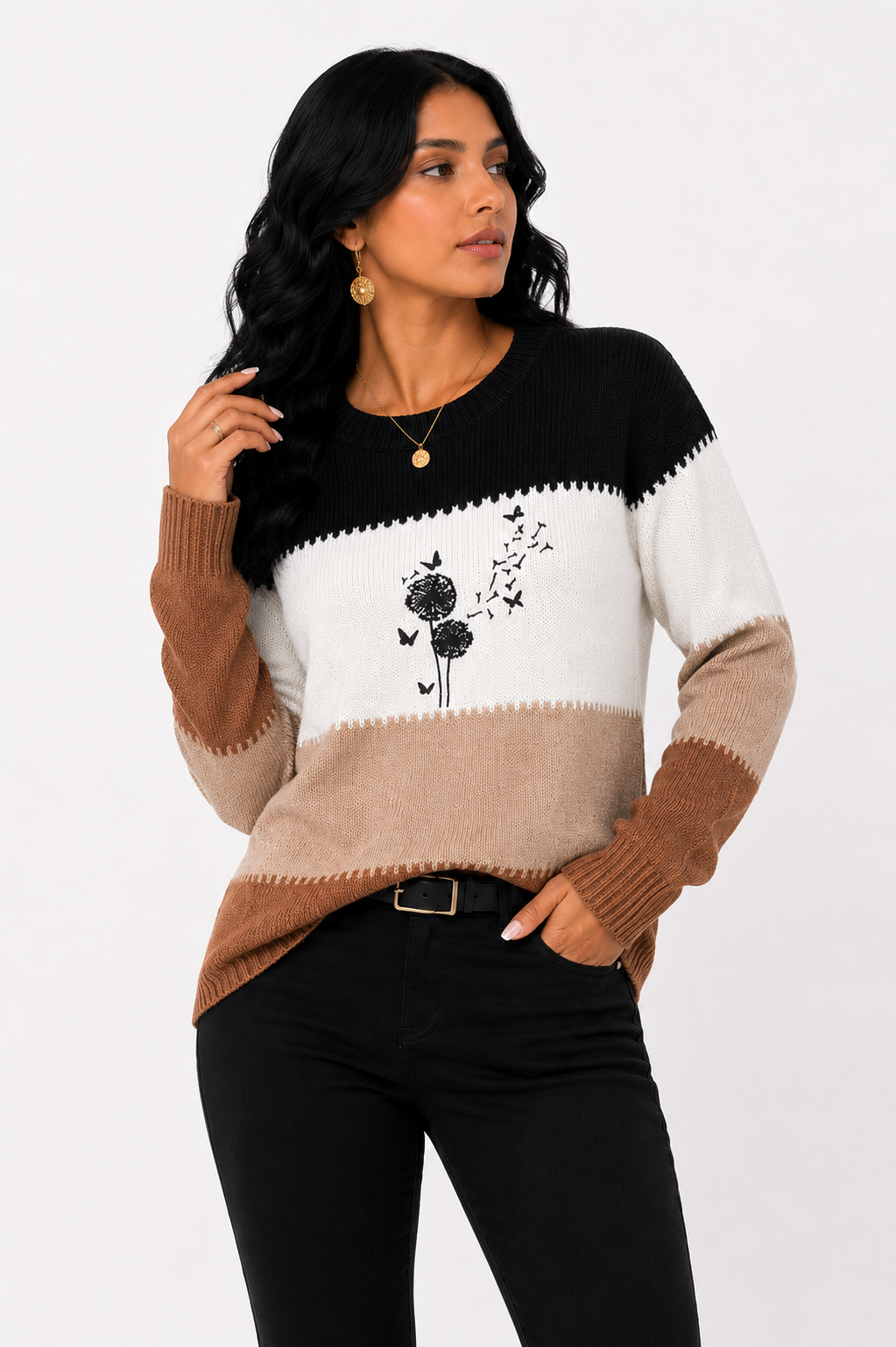 Suéter Feminino Floral Soft Tricô