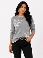 Suéter Feminino Tricô Essential Soft Cinza