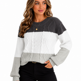 Suéter Feminino Tricô Color Block Aurora