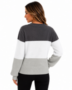 Suéter Feminino Tricô Color Block Aurora