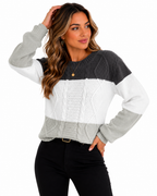 Suéter Feminino Tricô Color Block Aurora
