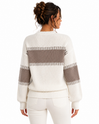 Suéter Feminino Tricô Bicolor Elegance