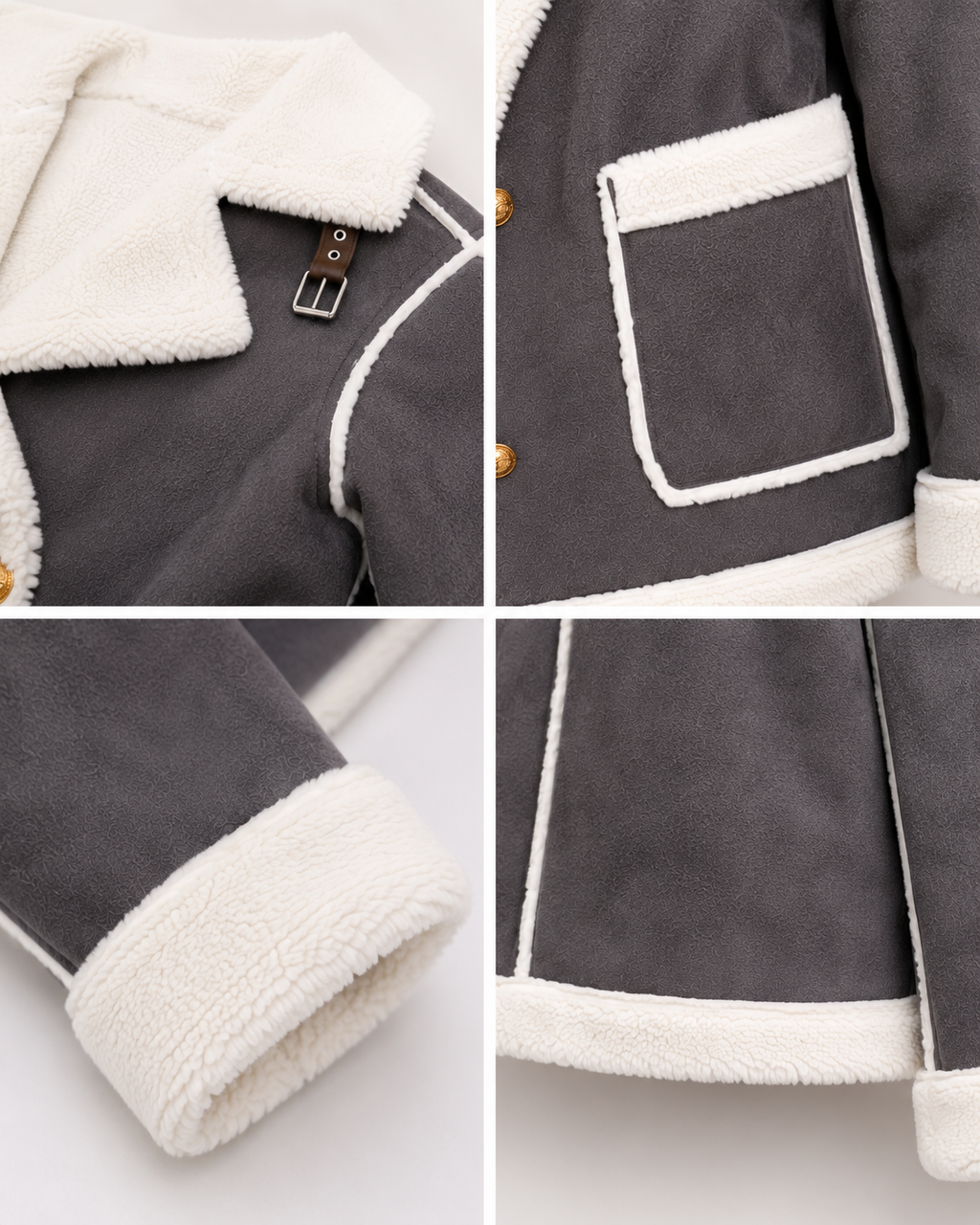 Jaqueta Feminina Elegance Lapela Cinza