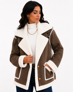 Jaqueta Feminina Elegance Lapela Marrom