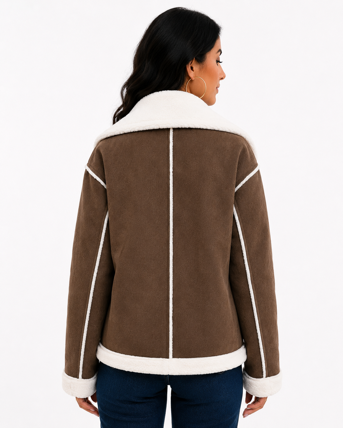 Jaqueta Feminina Elegance Lapela Marrom