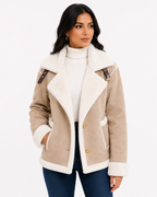 Jaqueta Feminina Elegance Lapela Bege