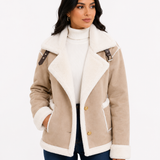 Jaqueta Feminina Elegance Lapela Bege