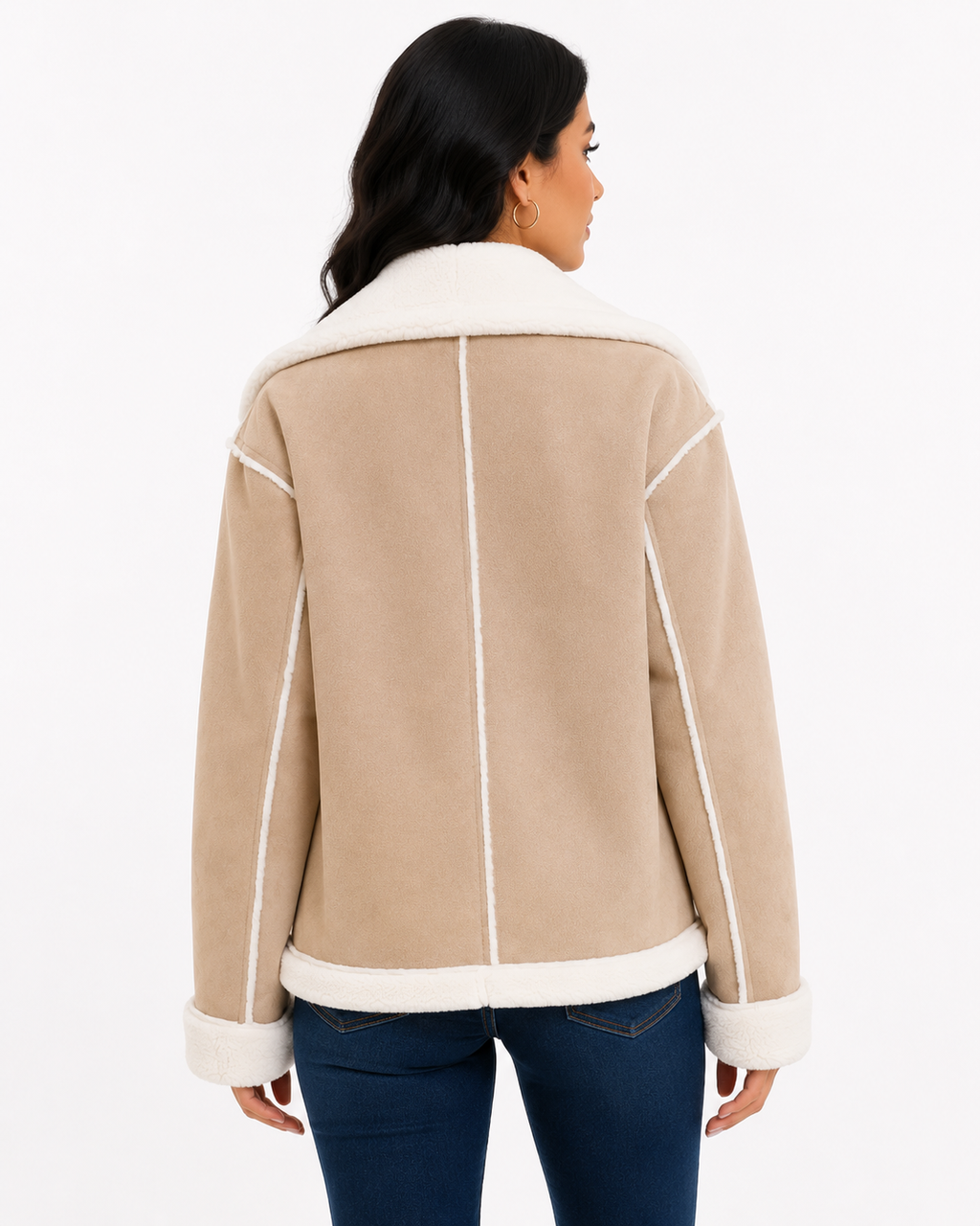 Jaqueta Feminina Elegance Lapela Bege