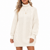 Vestido Feminino Tricô Gola Alta Elegance