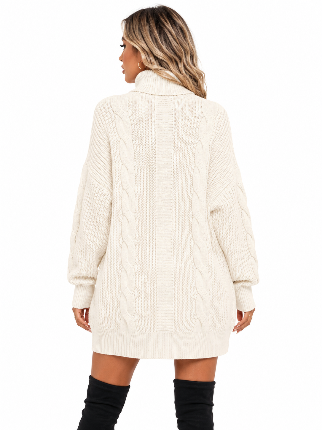 Vestido Feminino Tricô Gola Alta Elegance