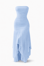 Vestido Mary – Sofisticação Radiante em Tons Dourados