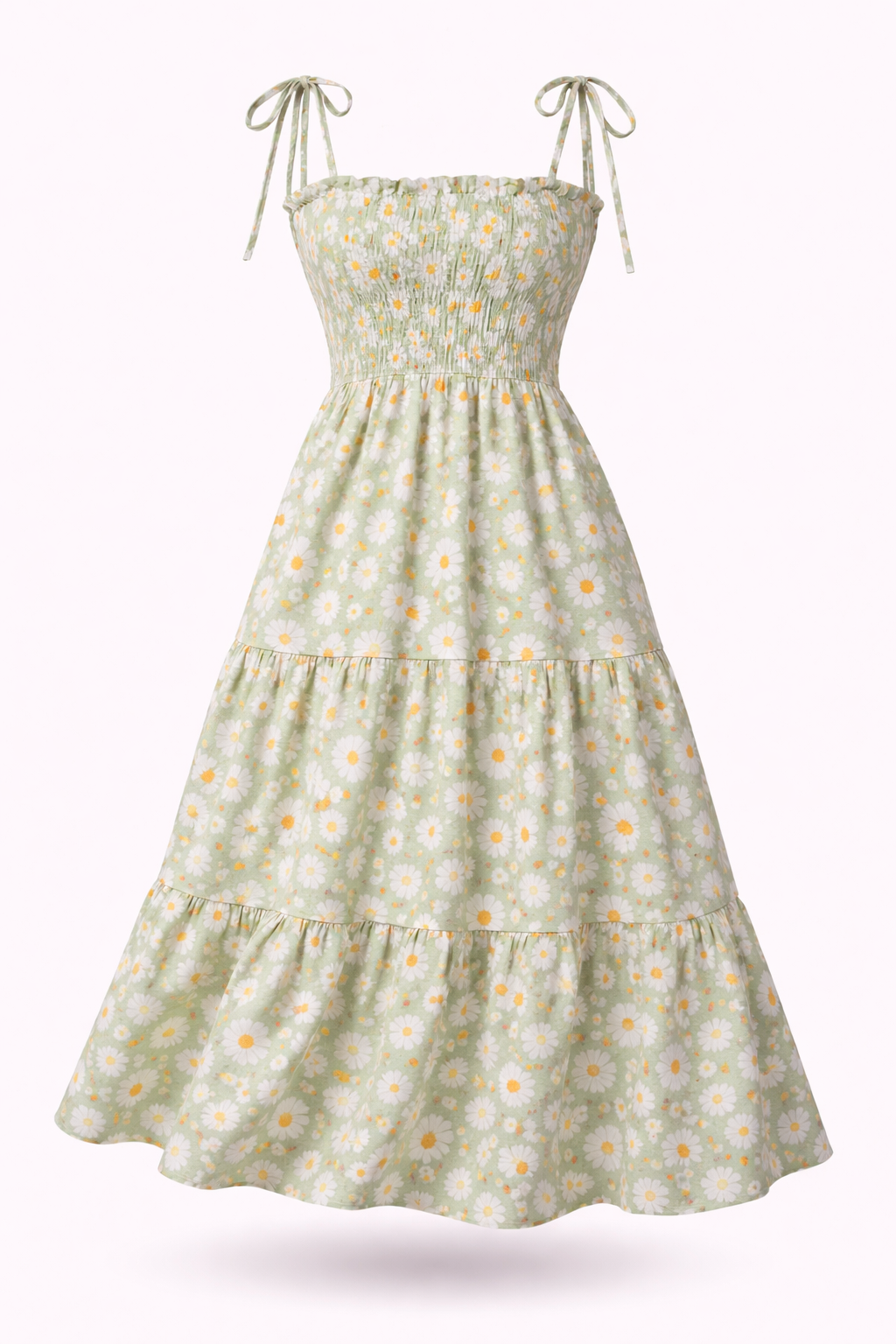 Vestido Longo Delicadeza Floral Aurora com Toque Romântico Verde