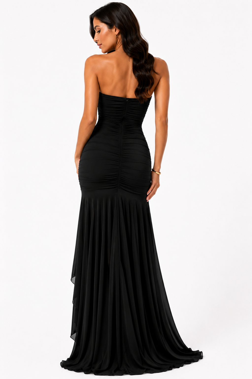 Vestido Longo Feminino Elegance Noir Preto Premium