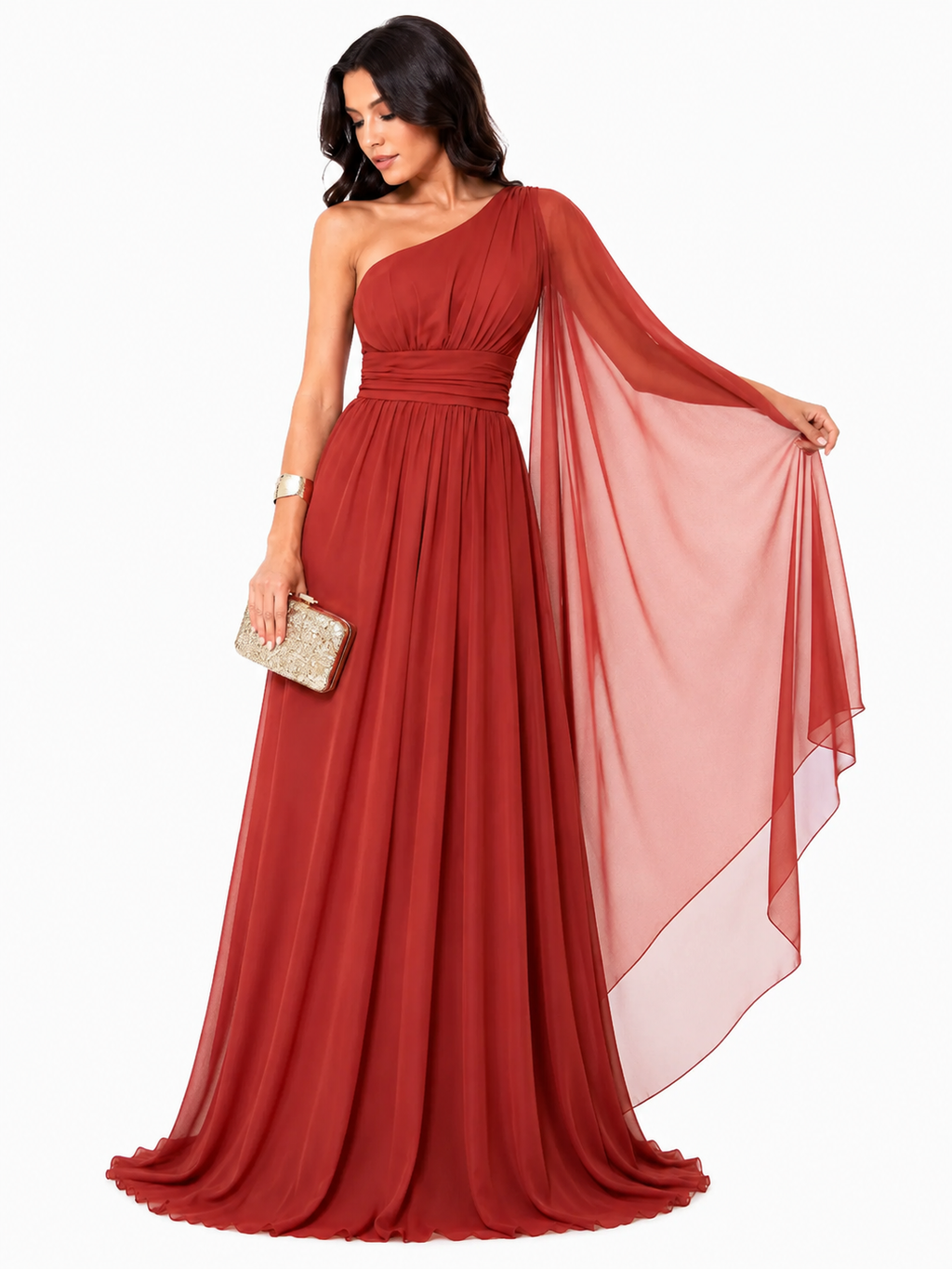 Vestido Longo Helena Terracota