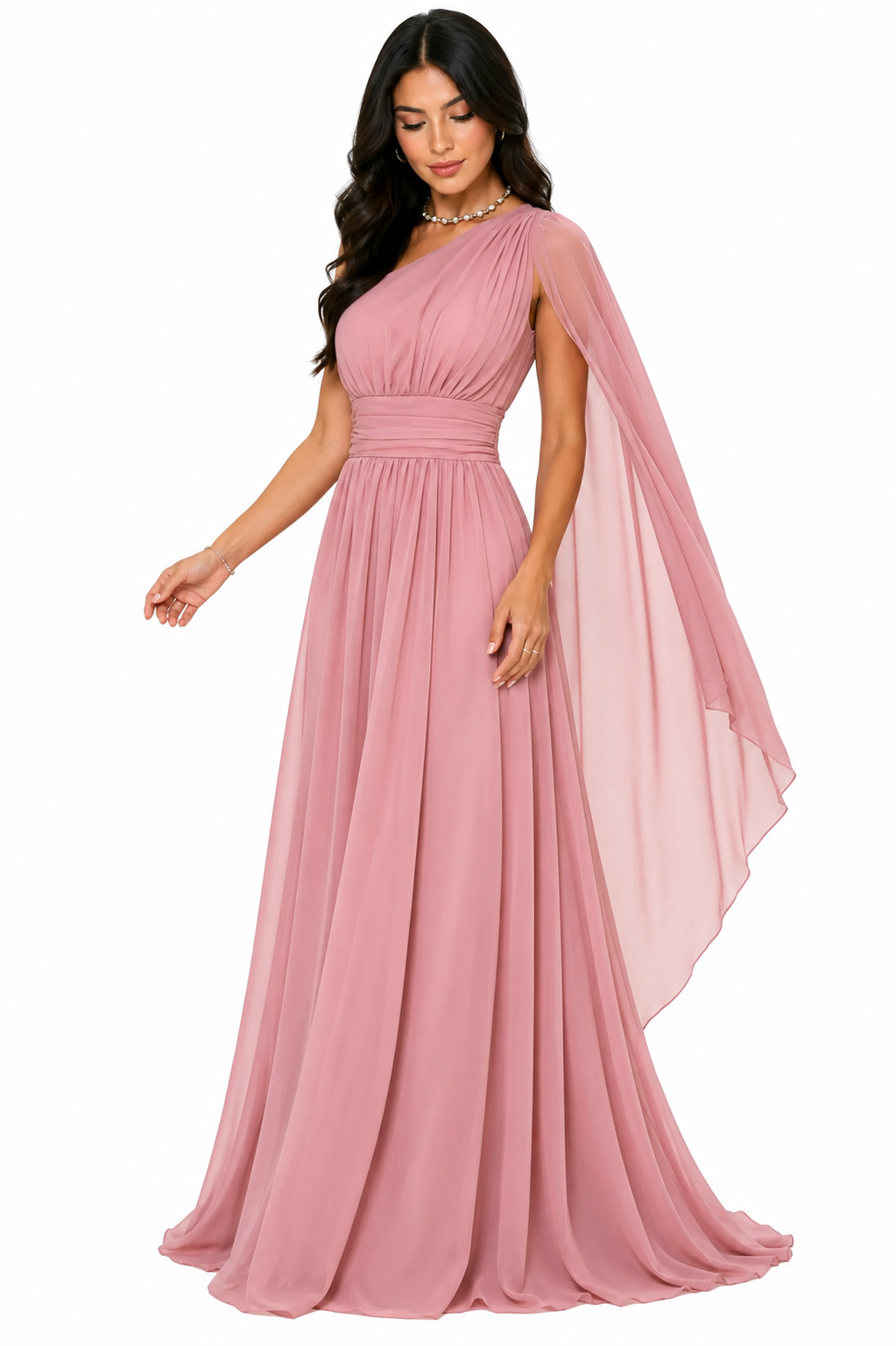 Vestido Longo Helena Rosa Antigo
