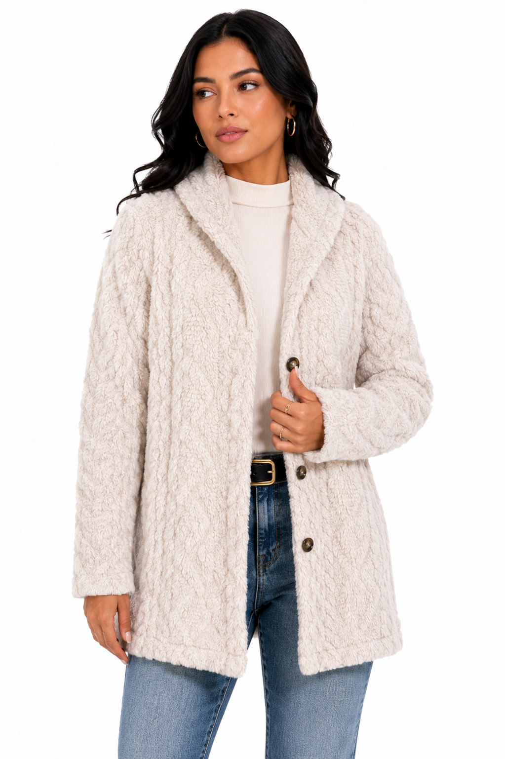Casaco Feminino Teddy Soft Elegance