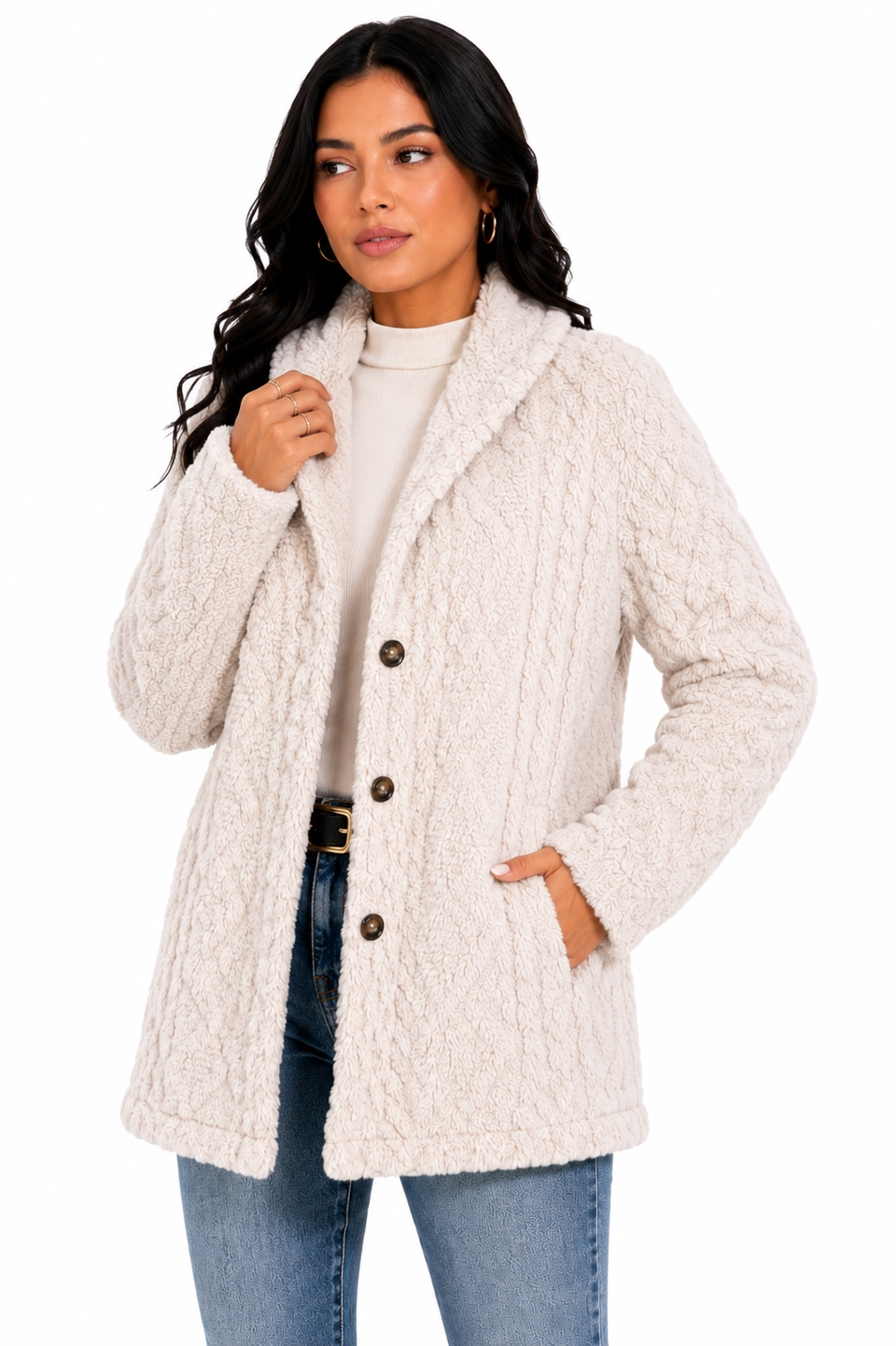 Casaco Feminino Teddy Soft Elegance