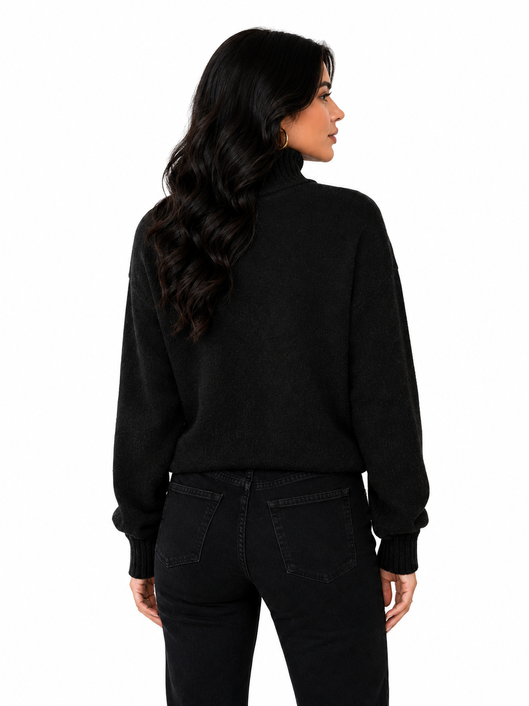 Suéter Feminino Gola Alta Midnight Elegance