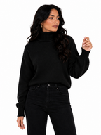 Suéter Feminino Gola Alta Midnight Elegance