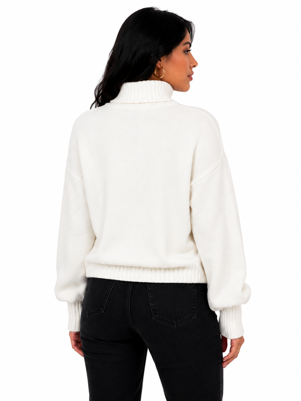 Suéter Feminino Gola Alta Snow Elegance