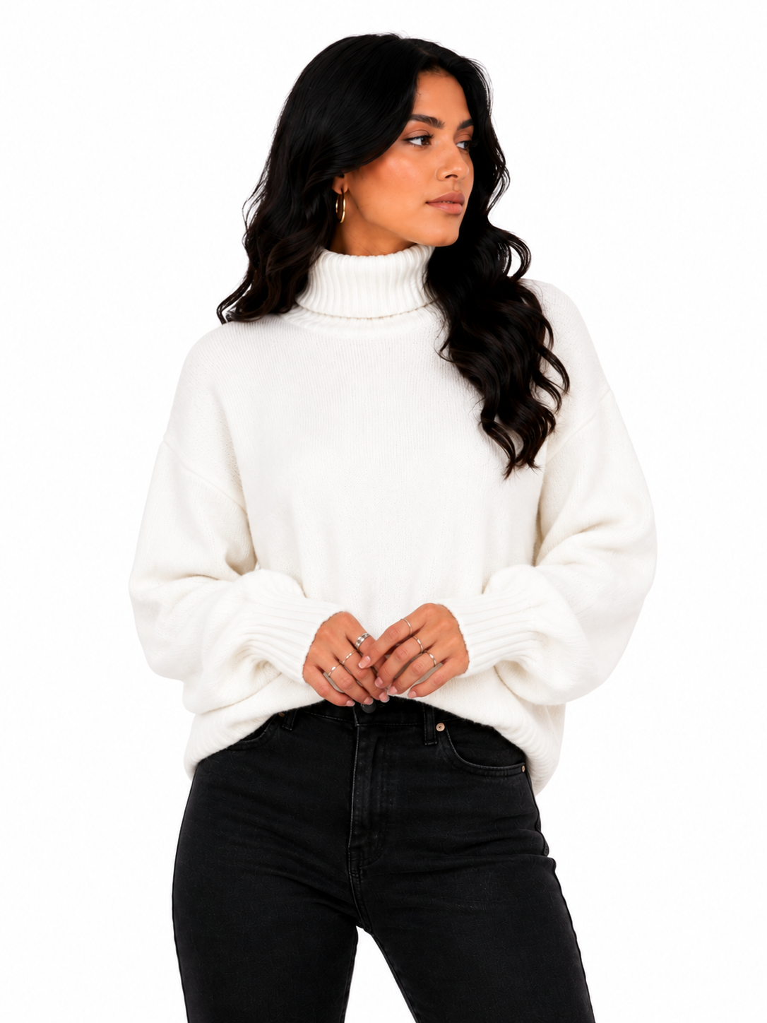 Suéter Feminino Gola Alta Snow Elegance