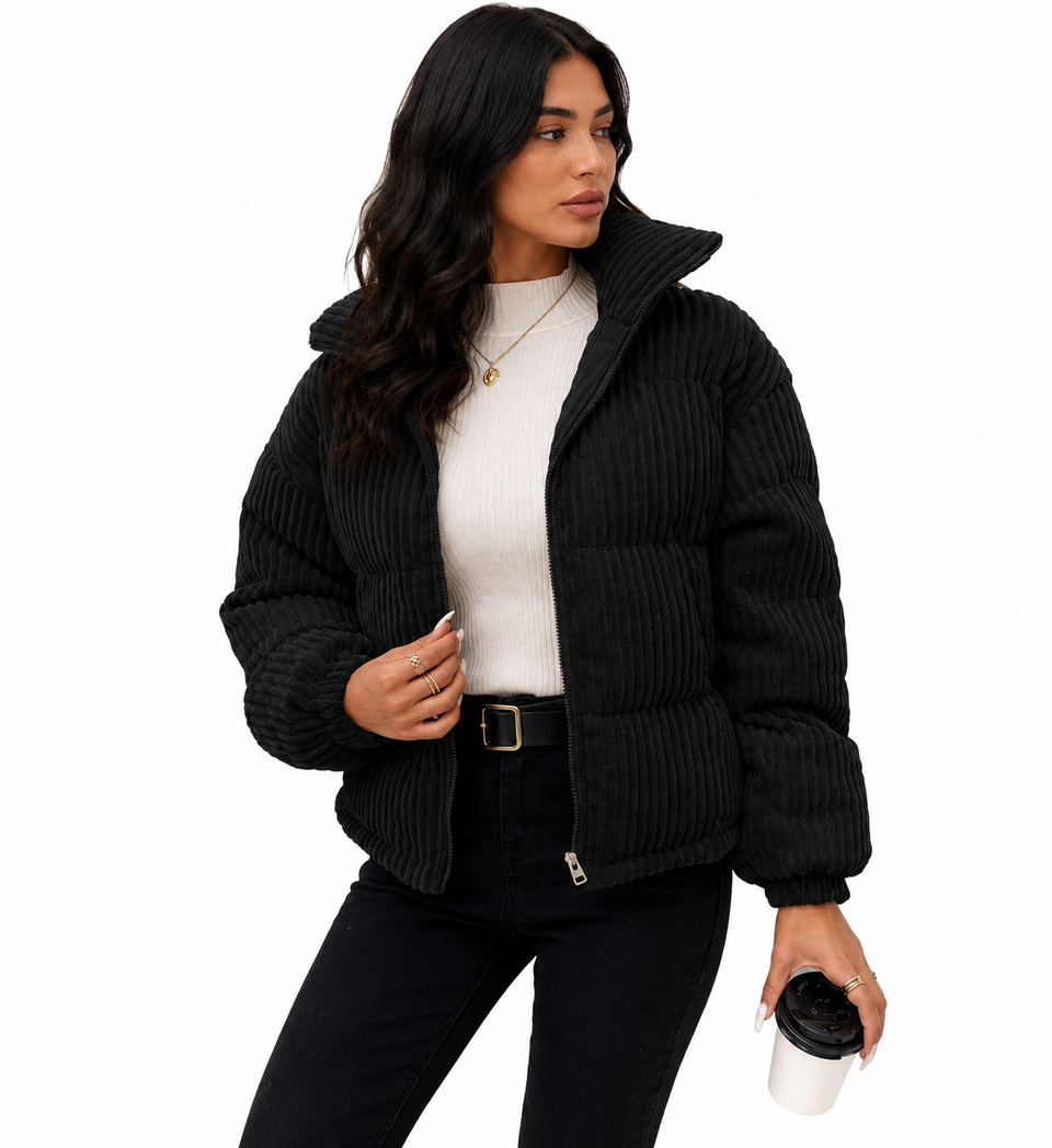 Jaqueta Feminina Velvet Noir Puffer