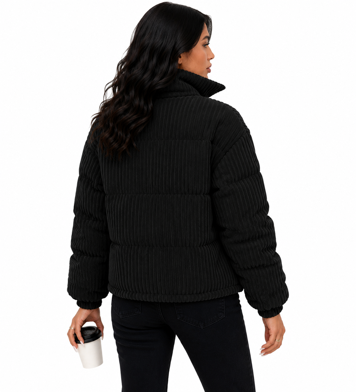 Jaqueta Feminina Velvet Noir Puffer