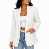 Blazer Feminino Elegance Tweed Off White