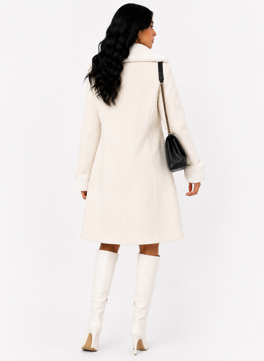 Casaco Feminino Longo Elegance Off White