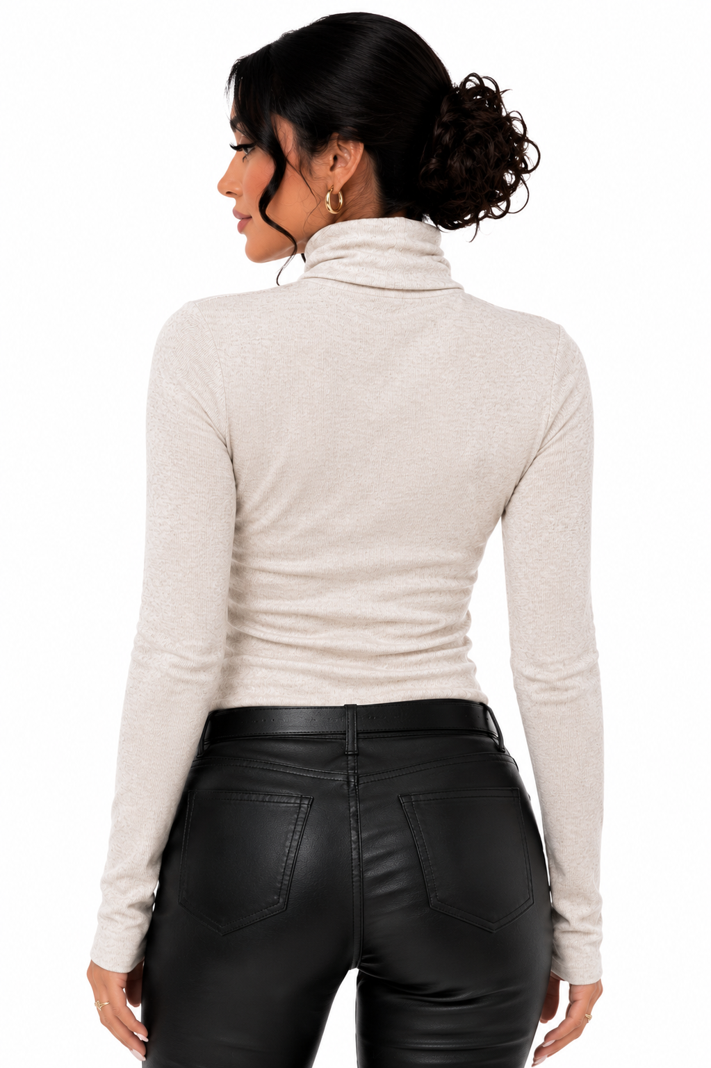 Blusa Feminina Gola Alta Soft Nude