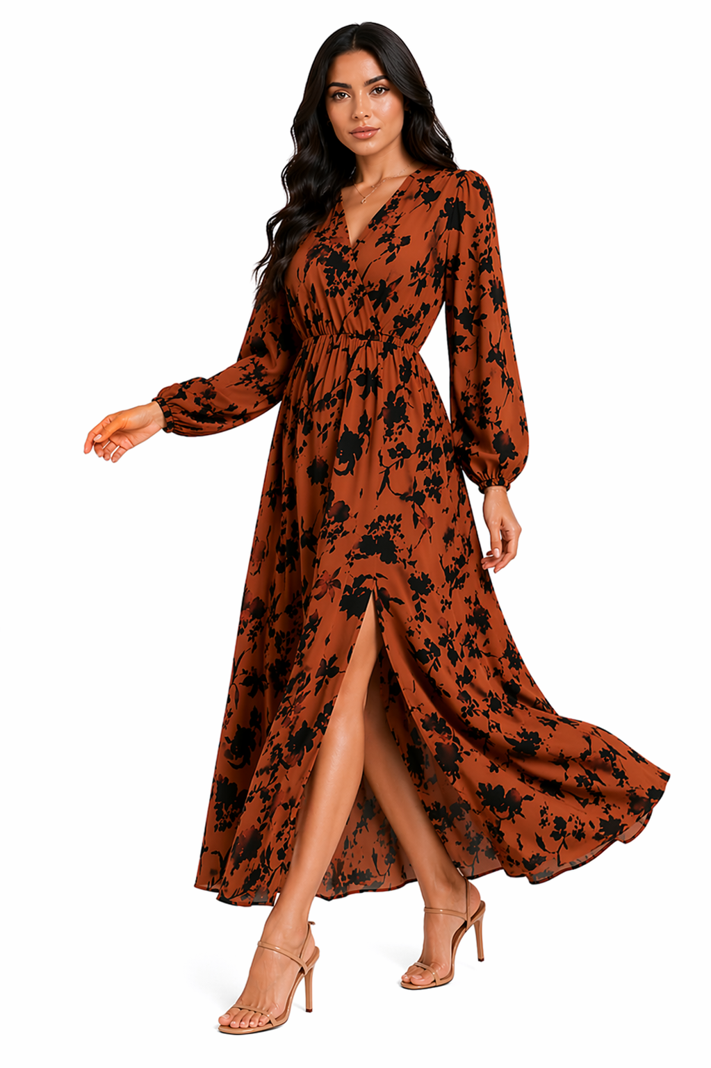 Vestido Estampa Floral Gabi com Fenda