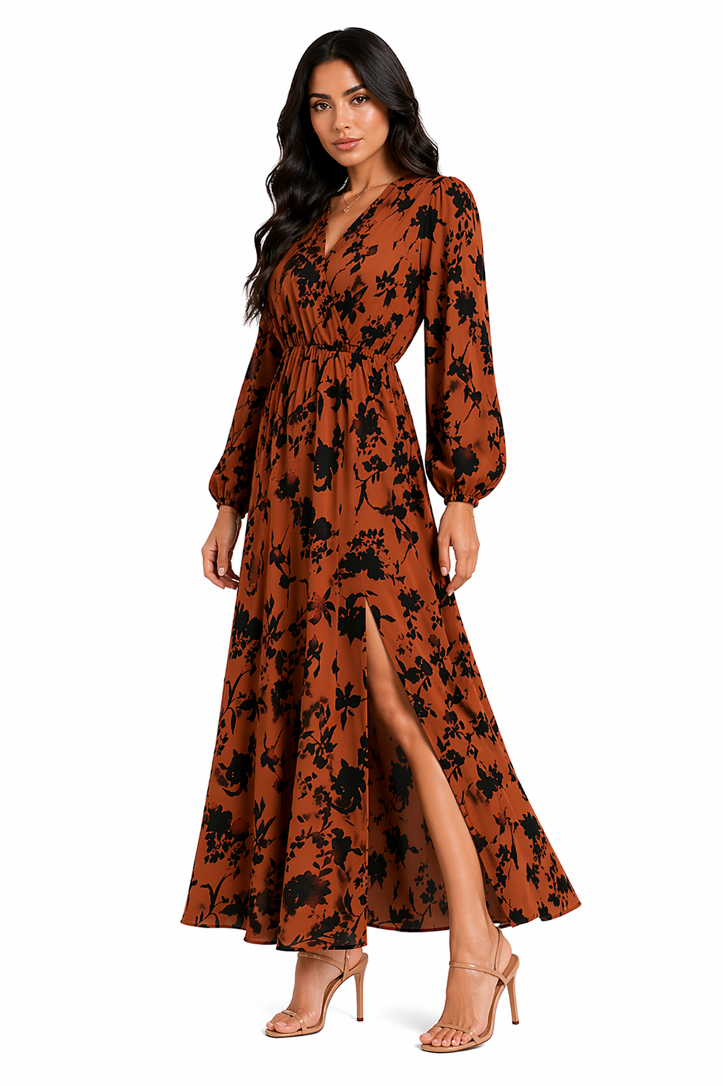 Vestido Estampa Floral Gabi com Fenda