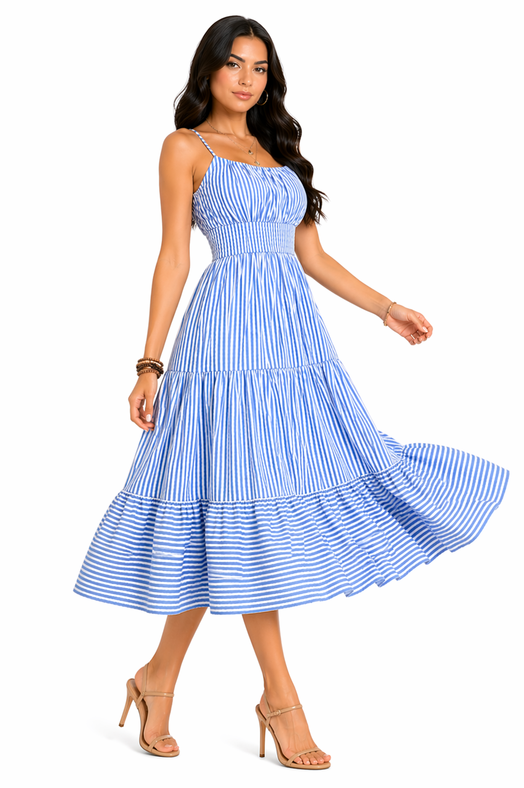 Vestido Midi Listrado Helena