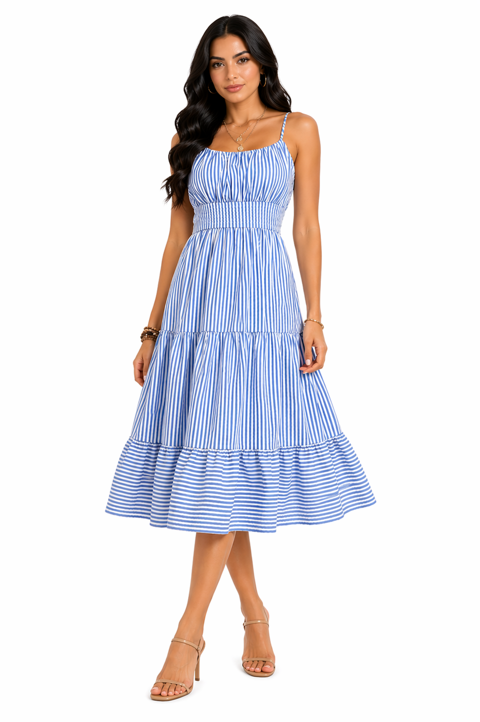 Vestido Midi Listrado Helena