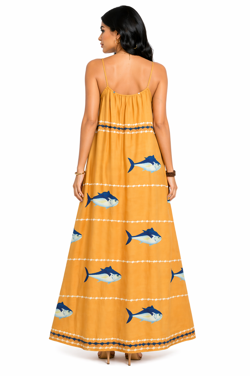 Vestido Plus Size Longo Estampado Tropical com Toque Descontraído