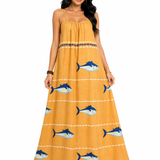 Vestido Plus Size Longo Estampado Tropical com Toque Descontraído