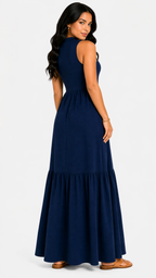 Vestido Minimalismo Chic com Toque Atemporal Olívia Azul