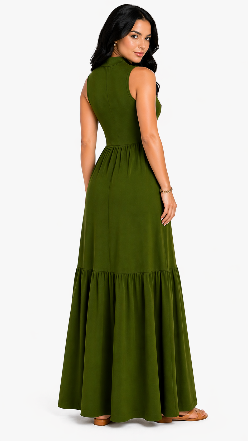 Vestido Minimalismo Chic com Toque Atemporal Olívia Verde