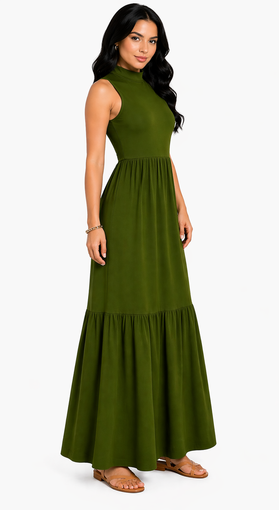 Vestido Minimalismo Chic com Toque Atemporal Olívia Verde
