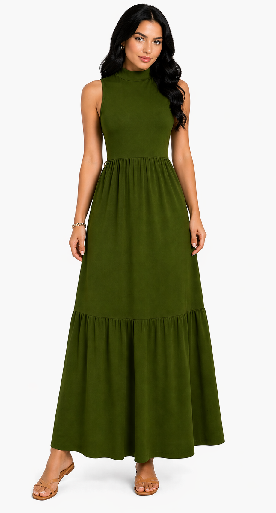 Vestido Minimalismo Chic com Toque Atemporal Olívia Verde