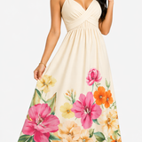 Vestido Sofisticação Floral Débora em Longo Estilo Tropical