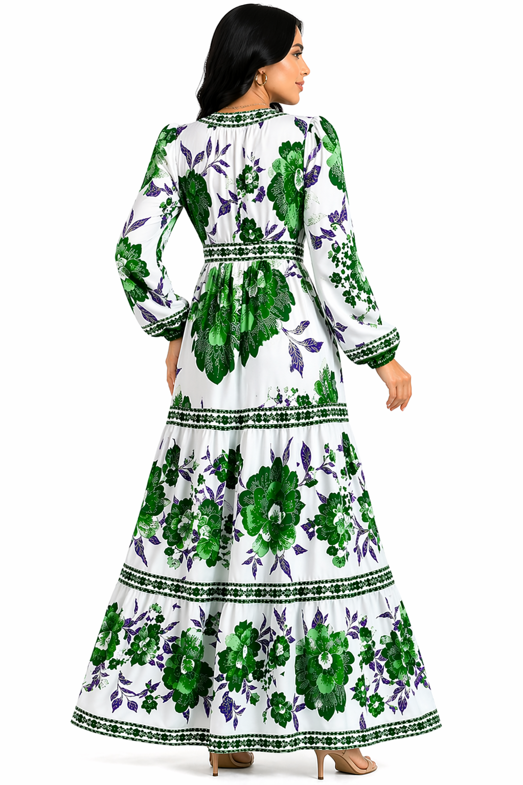 Vestido Midi Floral Elegance Verde