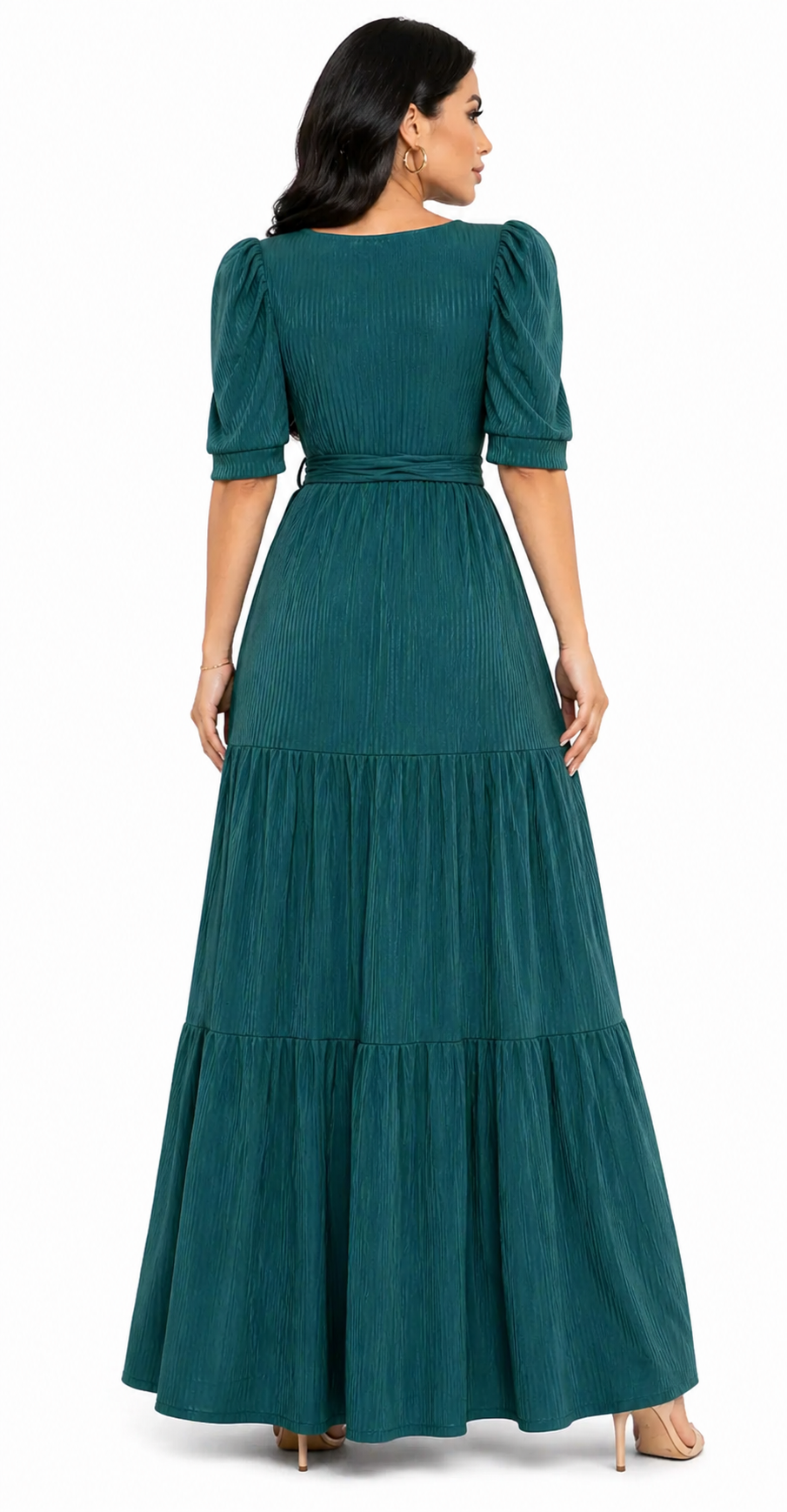Vestido Charme Atemporal Marina com Toque Sofisticado Verde