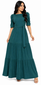 Vestido Charme Atemporal Marina com Toque Sofisticado Verde