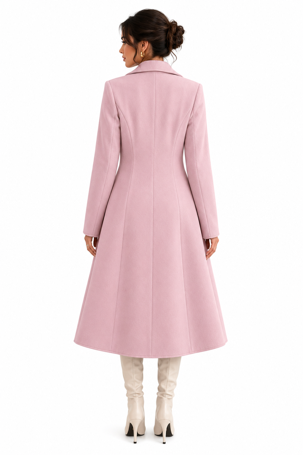 Casaco Feminino Sobretudo Premium Rosa Alongado