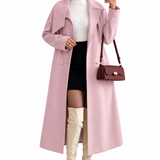 Casaco Feminino Sobretudo Premium Rosa Alongado
