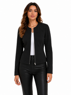 Jaqueta Feminina Preta Minimal Elegance