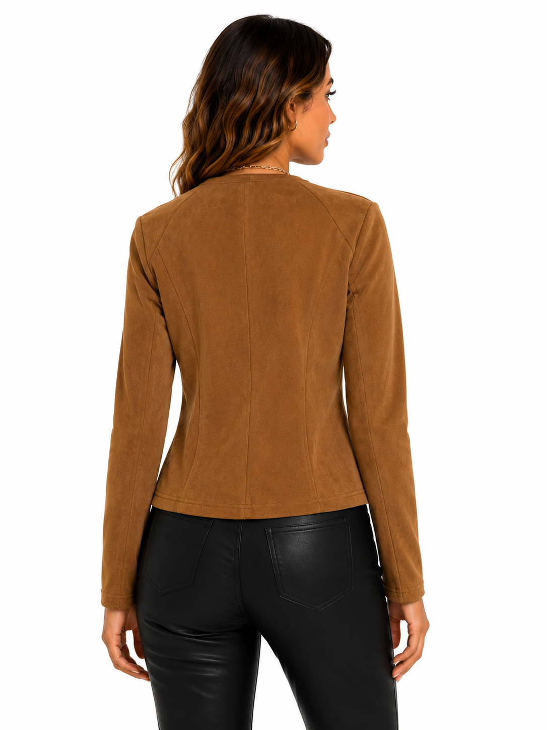Jaqueta Feminina Suede Caramelo Elegance