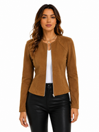 Jaqueta Feminina Suede Caramelo Elegance