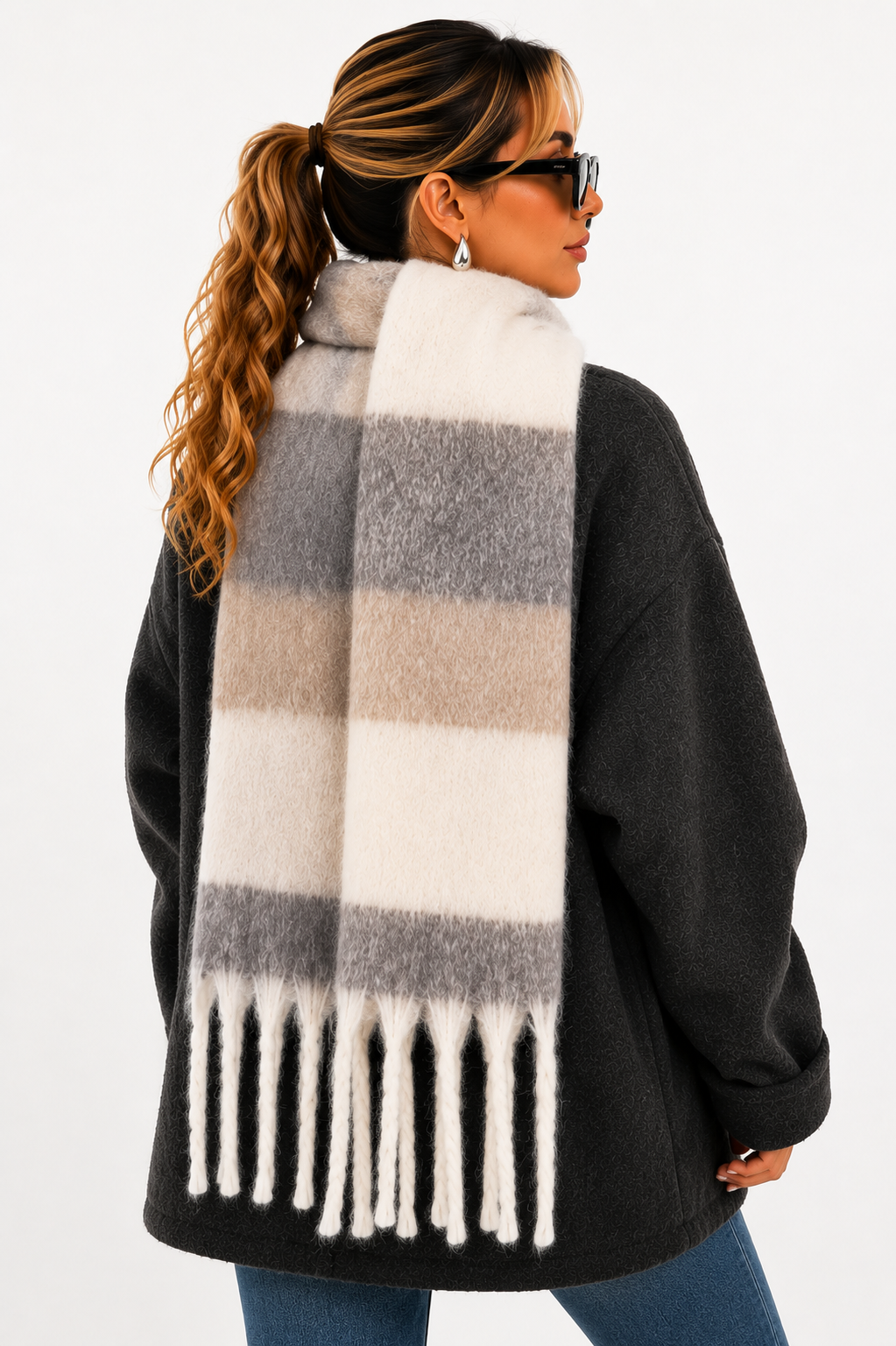 Cachecol Feminino Xadrez Soft Winter